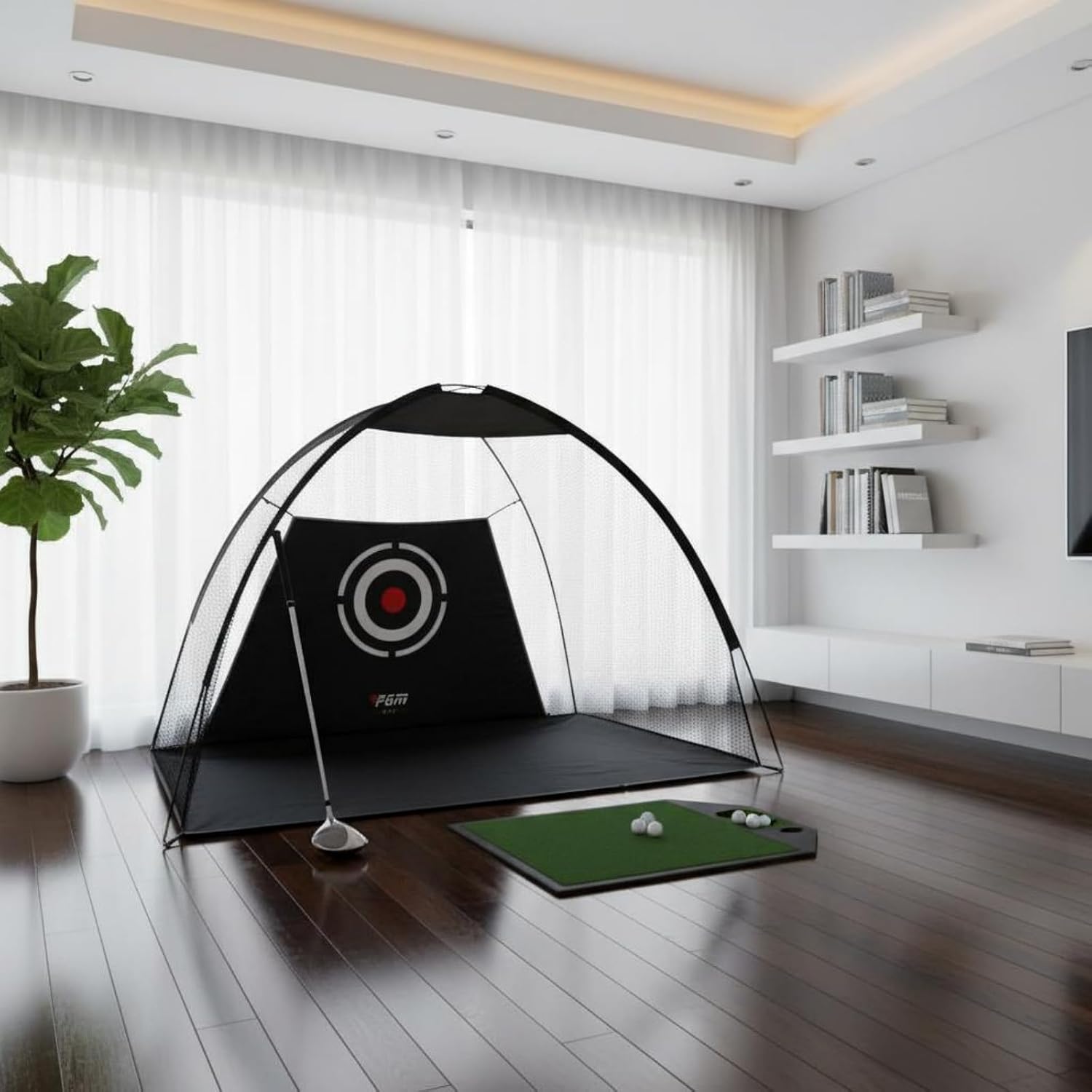 Raxx Practice Net Easy Setup Indoor Golf Net Long-Lasting Sports Equipment for Outdoor, Black, 2M