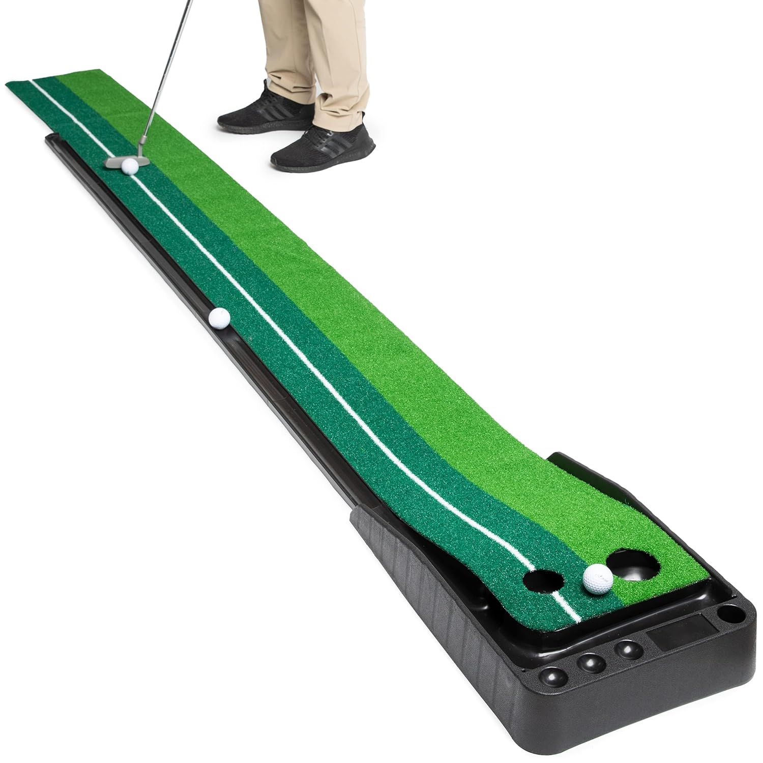 Raxx Golf Indoor Golf Putting Portable Mat with Auto Ball Function Mini Training Aid, Game (Green)