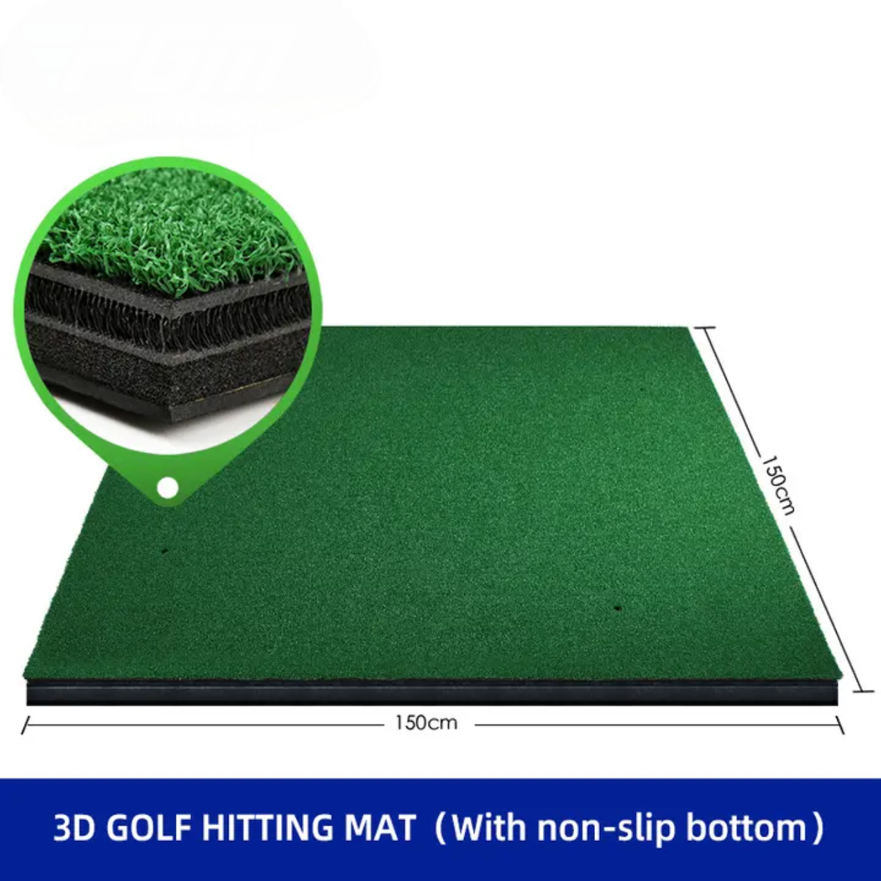 Raxx Golf 3D Hitting Driving Range Mat (1.5m X 1.5m)