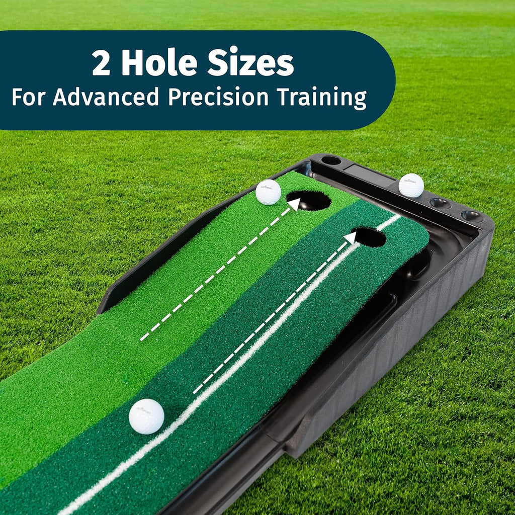 Raxx Golf Indoor Golf Putting Portable Mat with Auto Ball Function Mini Training Aid, Game (Green)