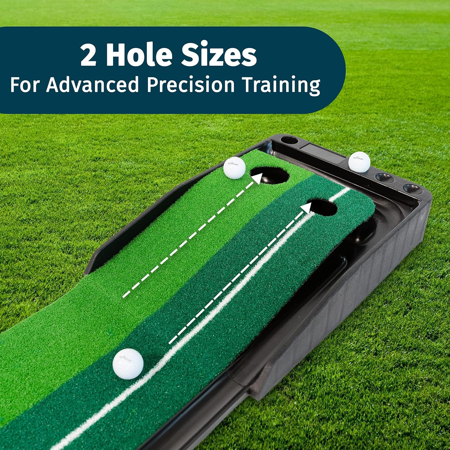 Raxx Golf Indoor Golf Putting Portable Mat with Auto Ball Function Mini Training Aid, Game (Green)