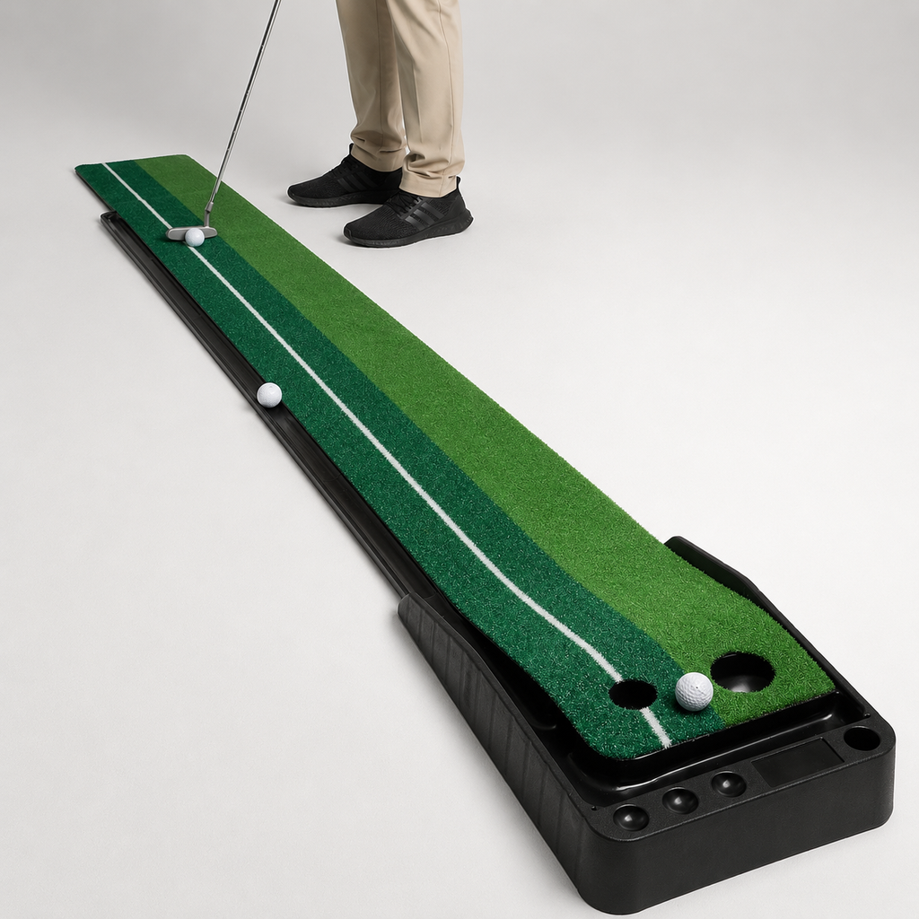 Raxx Golf Indoor Golf Putting Portable Mat with Auto Ball Function Mini Training Aid, Game (Green)