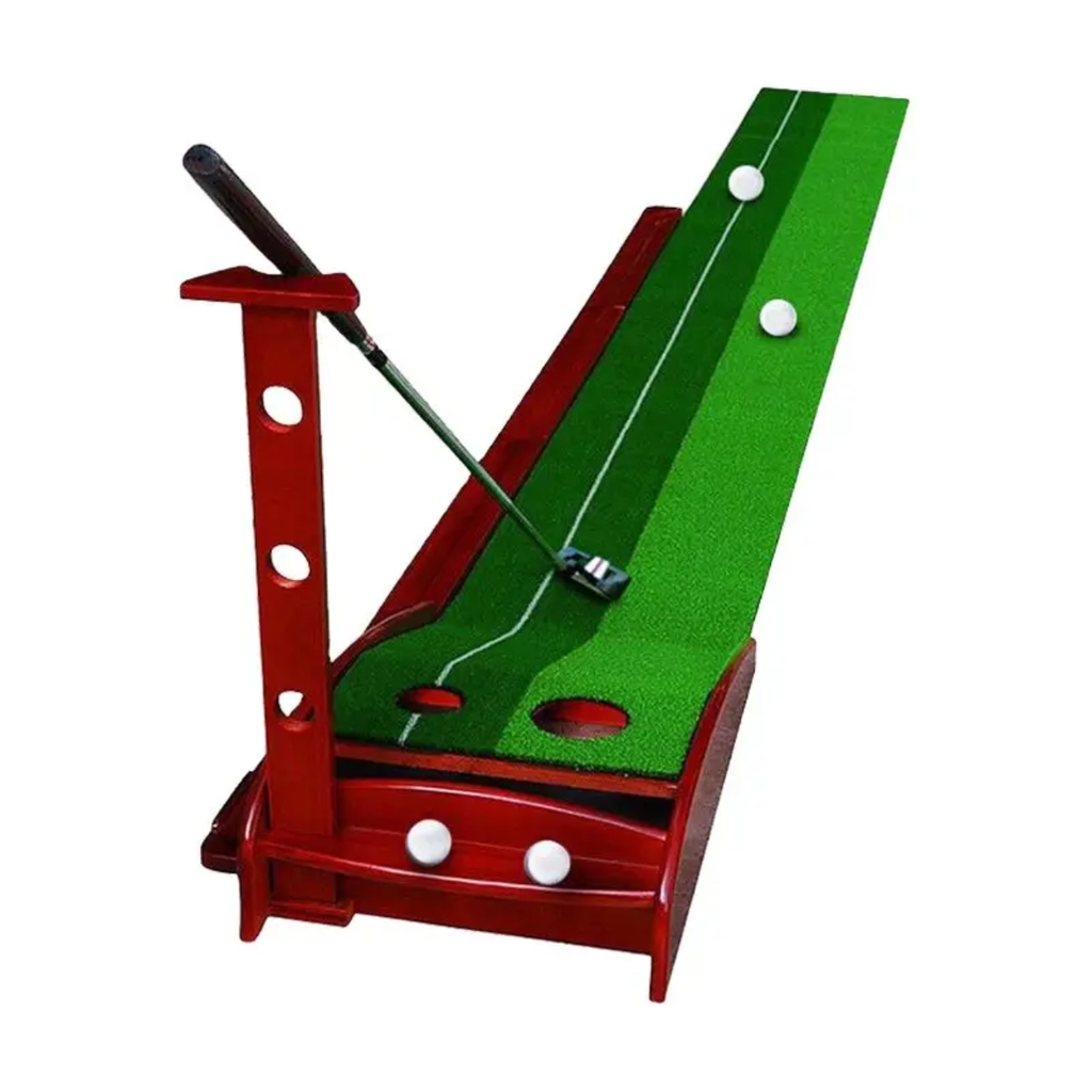 RAXX Premium Wooden Indoor Golf Putting Mat Trainer for Home & Office gift set