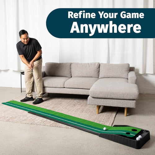 Raxx Golf Indoor Golf Putting Portable Mat with Auto Ball Function Mini Training Aid, Game (Green)
